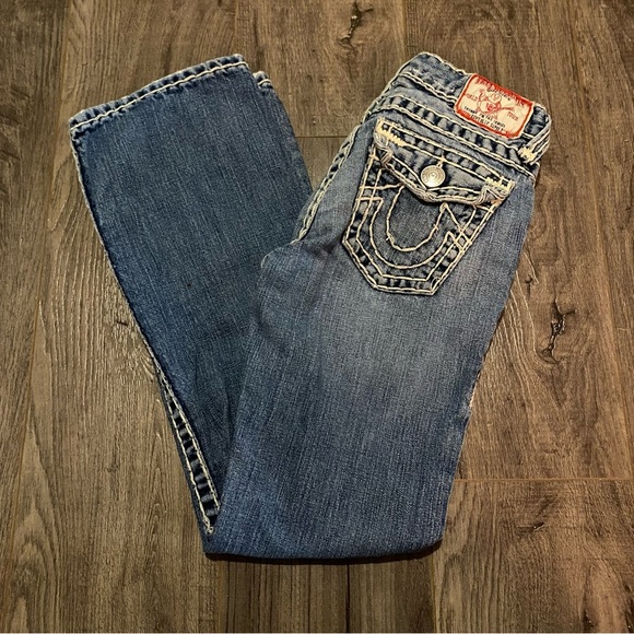 True Religion Jeans Boys Billy Super T denim jeans size 8 thick white stitching - Picture 3 of 12